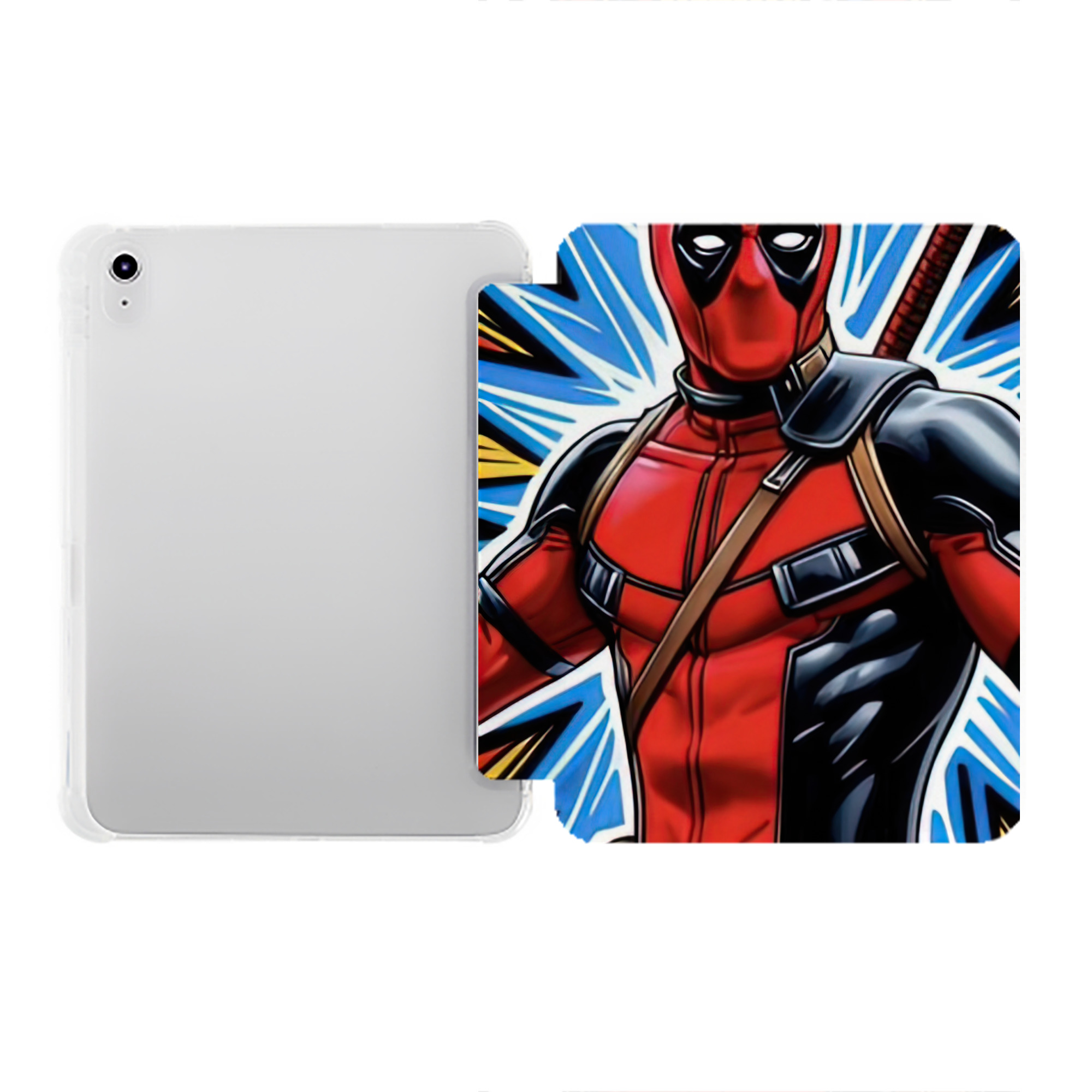 （画像用） Deadpool デッドプール IPad ケース ペン収納付き 三つ折りスタンド PUレザー×シリコン 対応機種9.5/10.5/10.9インチ